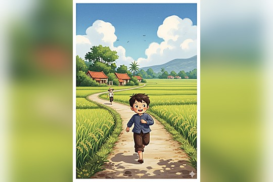 Bình và chiếc bánh sinh nhật